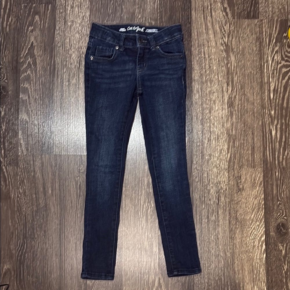 Girls Cat & Jack dark denim skinny jeans size 7